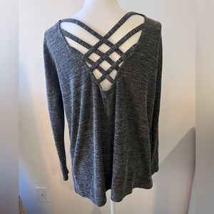 Sexy back flowy soft sweater